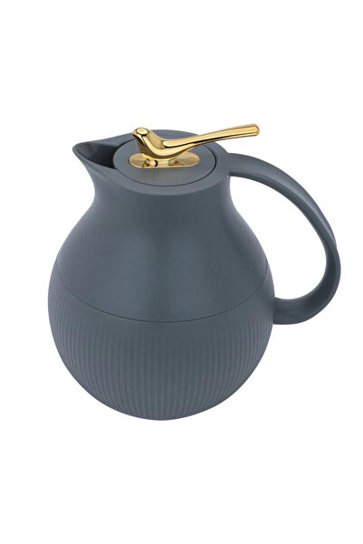 rexa ترمس رويال 6، 950 مل، وعاء داخلي زجاجي، غلاف خارجي بلاستيكي - رمادي غامق