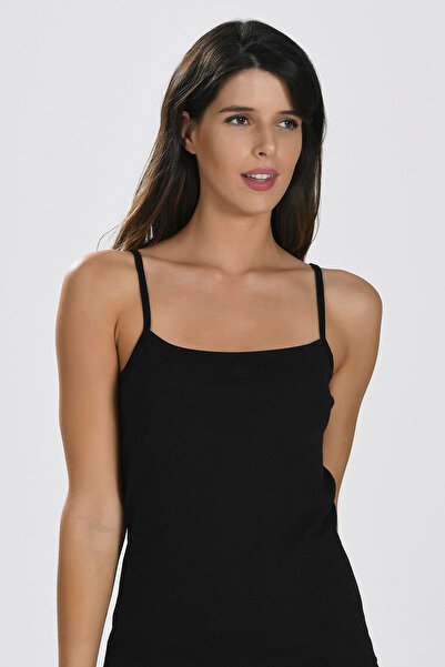 Scarlest Litae Black Ribbed Tank Top with Rope Straps