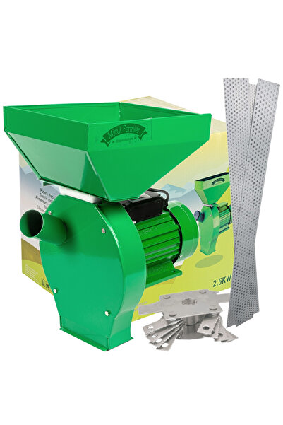 Golden Fish Moară de cereale și știulete Little Farmer, motor de 2,5 Kw, 20 de ciocane, 4 site, cuvă mare, 200 kg/h