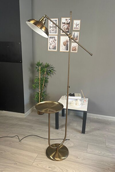 Bamyum Eskitme Renk Lambader U Tepsili Makas Gövde Modern Dekoratif Metal Oturma Odası Zemin Lambası