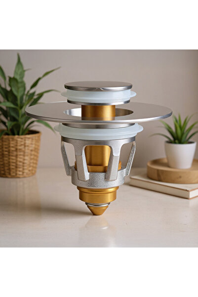 Elindor Καθολικό πώμα νεροχύτη, πώμα αποστράγγισης Pop-Up για αποχετεύσεις, καθολικό, ασημί