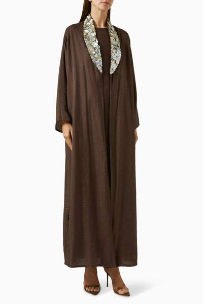 Beige Collection مجموعة عباية مطرزة، خيار مثالي للاستخدام اليومي أو المسائي، ...