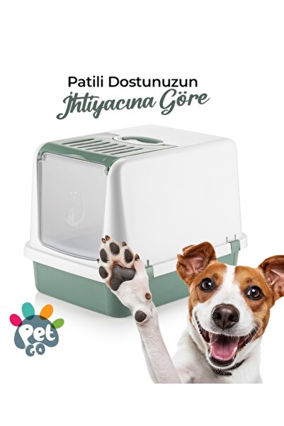 Gondol pet kapalı kapaklı kedi tuvaleti XL büyük boy