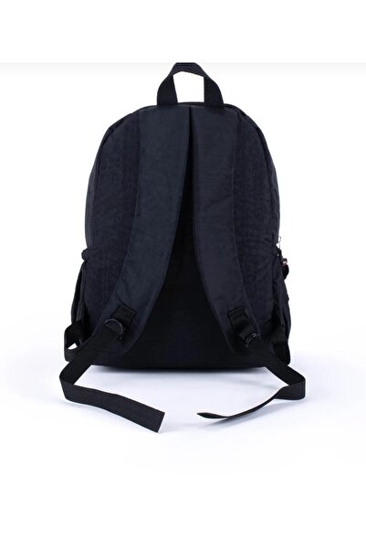 Carrvnkenir Waterproof Fabric Black Color Large Size Unisex School Backpack and Travel Bag