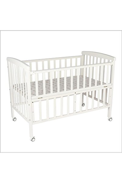 The Moon Brand سرير أطفال خشبي محمول من مون (129×69×96 سم)، 3 مستويات لضبط ال...