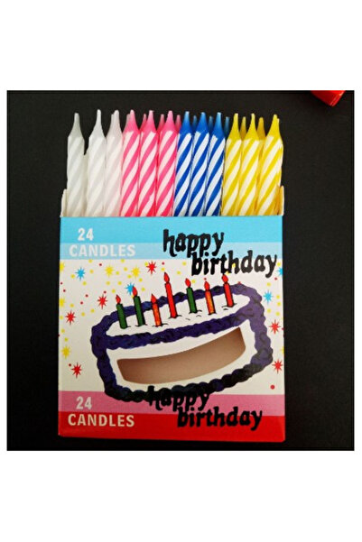 Flippy Set 24 Lumanari de Tort, Flippy, Model Spirala, Party, 6.5 cm, din Parafina, Multicolor
