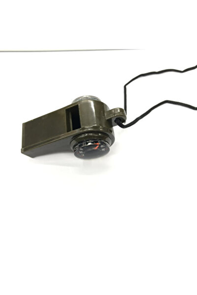 Flippy Fluier 3in1, cu Busola si Termometru, pentru Drumetii, Negru