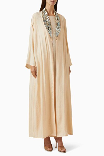 Beige Collection Embroidered Abaya Set Perfect Choice for Stylish and Comfort...