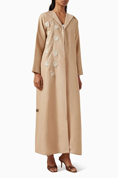 Rauaa Official Embroidered Thin Feather Abaya with Comfortable Design and Sty...