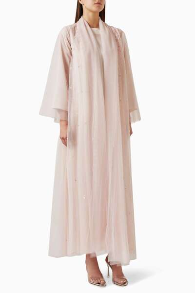 Homa Q Sequin Detailed Abaya Set with Comfortable Elegance Ideal for Use in A...