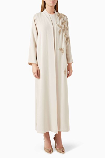 Ruya Studio Stylish and Comfortable Crepe Abaya with Bead Accessory Detailing...