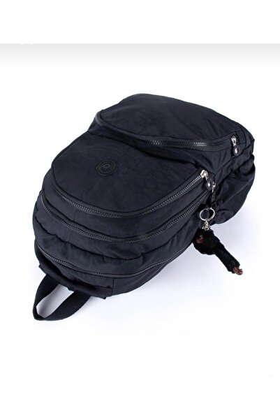 Carrvnkenir Waterproof Fabric Black Color Large Size Unisex School Backpack and Travel Bag