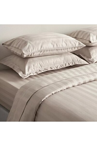 Home Centre Satin Stripe Pima Cotton Sateen 525 Thread Count Super King Fitted Sheet