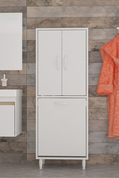 FAVORA Santos Çamaşır Sepetli Dolap - Beyaz