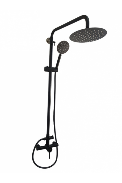 Mixxus Coloana de dus SUS-003-J BLACK 20 cm baterie si para, monocomanda, furtun flexibil