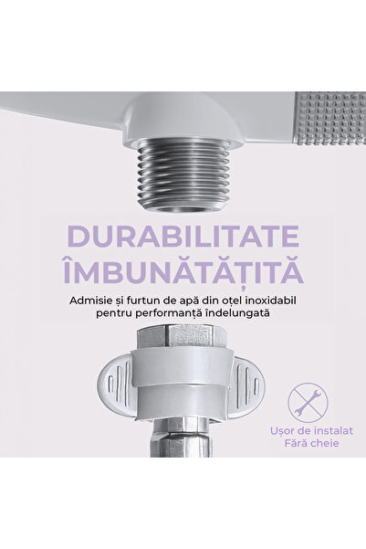 Elindor Bideu de toaletă ultra-subțire cu autocurățare, control reglabil al presiunii și unghiului, duze duble, argintiu