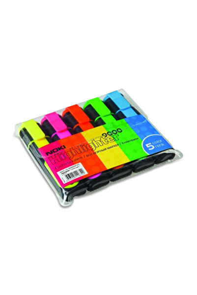 Noki Set of 5 highlighters with clip Office 9000