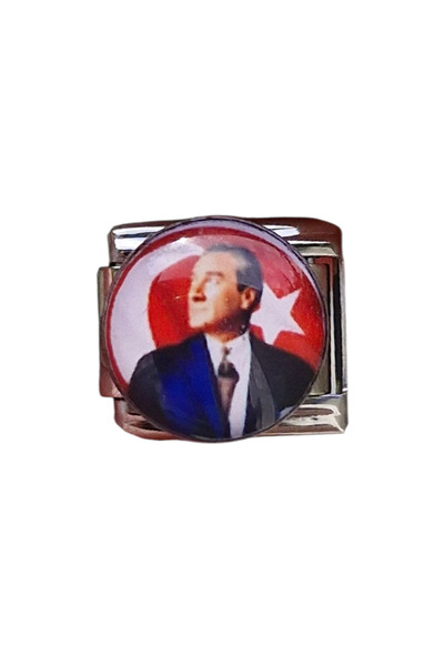 RoseCo00 Ataturk Steel Italian Bracelet Charm