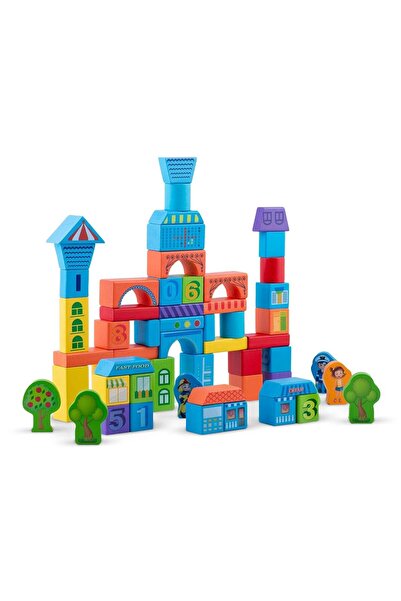 Ricokids Set cuburi de construit din lemn pentru copii , baza excelenta pentr...