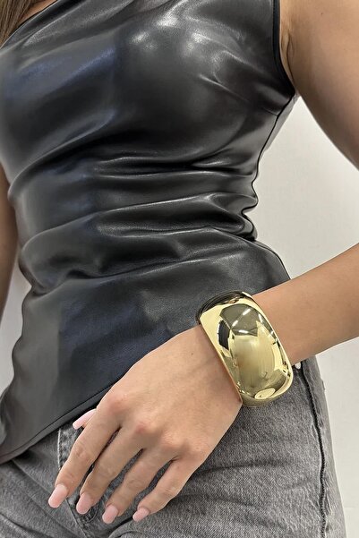 New Obsessions Altın Kaplama Kalın Cuff Kelepçe Bilezik
