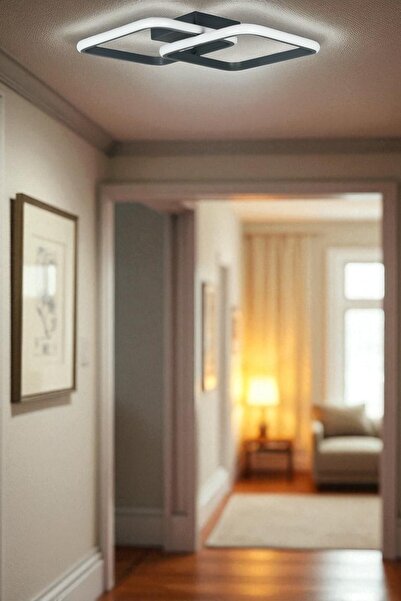 LEGACY Kira Antrasit Renk Modern Tasarım Salon - Mutfak - Hol Beyaz Led 2 Li Avize