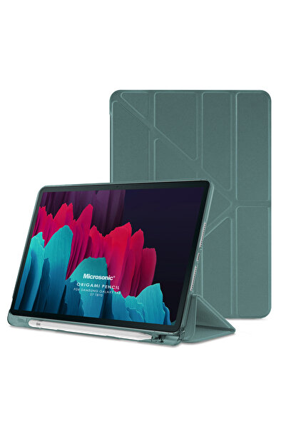 Microsonic Samsung Galaxy Tab S10 FE Kılıf Origami Pencil Koyu Yeşil
