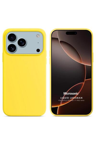 Microsonic Apple iPhone 17 Pro Max Kılıf Liquid Lansman Silikon Sarı