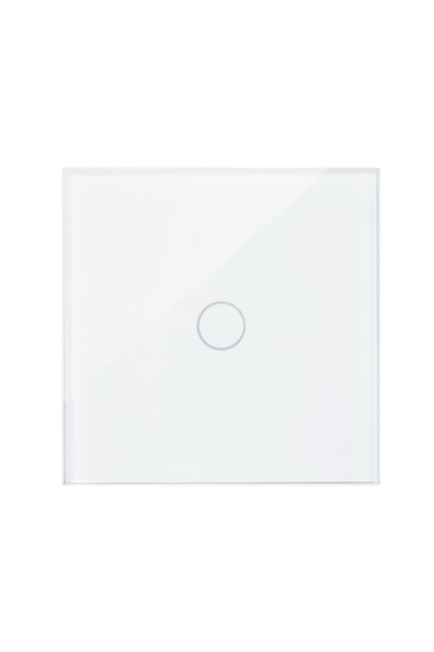 PNI Single switch with touch SH801 800W made of glass, white with LED indicator
