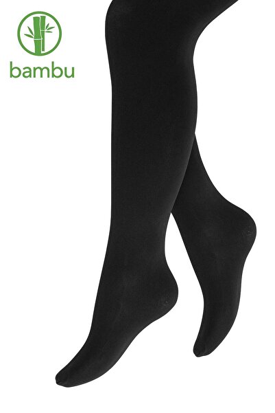 DÜVEN Детски черни чорапогащи от бамбук (меки и удобни чорапогащи от бамбук със средна еластичност)