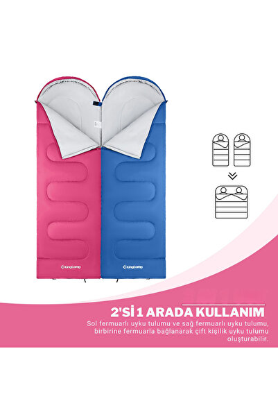 KINGCAMP Oasis 250 Ultralight Sleeping Bag Rosered Left F.