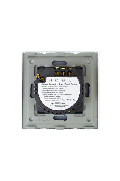 PNI Double switch with touch SH802 800W made of glass, white with LED indicator