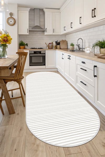West Home Makinede yıkanabilir kaymaz taban leke tutmaz dijital oval mutfak halısı salon halısı ve yolluk