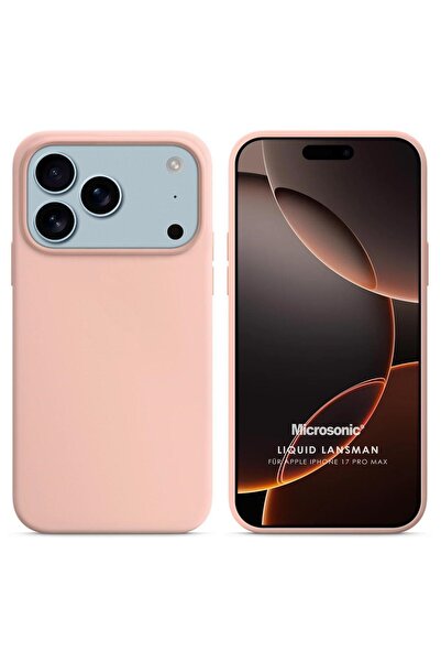 Microsonic Apple iPhone 17 Pro Max Kılıf Liquid Lansman Silikon Kum Pembesi