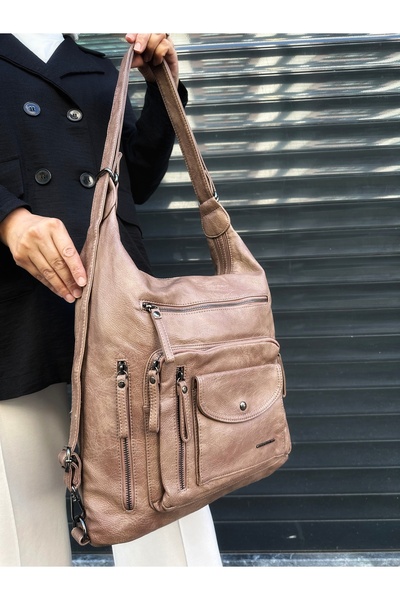 Just Polo Women's Multi-Compartment Soft Leather Adjustable Crossbody Shoulder Bag