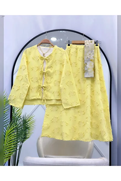 YEDİLALE Double Set with Tassel Detail Jacket and Skirt [S(36) M(38) L (40) Xl(42/44)]