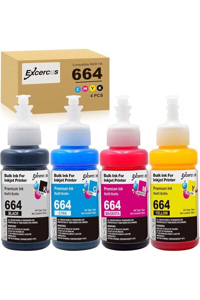 EPSON MUADİL T664 L SERİSİ L100/200/300/455/500/605/1300/1455/3050 MUADİL MÜREKKEP SET 70ML