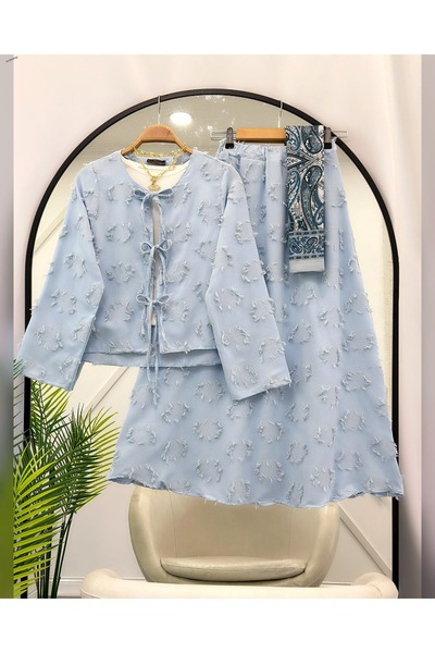 YEDİLALE Double Set with Tassel Detail Jacket and Skirt [S(36) M(38) L (40) Xl(42/44)]