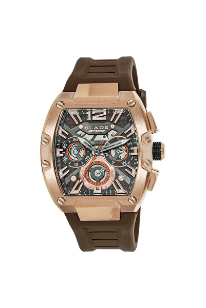 Blade Magnifique Bronze 3652 G 5 ROO SS & Silicone Strap Multifunction Men's Watch