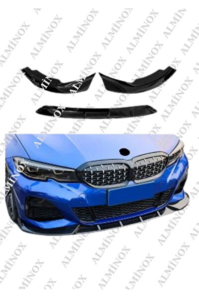 ALMİNOX AUTO PLAST Bmw G20 Uyumlu Yeni 320 Ön Lip 3 Parça, Piano Black