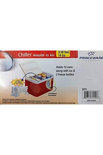PRINCEWARE Insulated 3414 Chiller Ice Box 14 LTR, Red