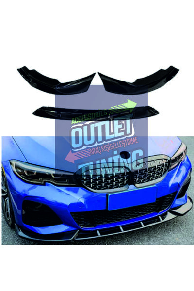 ALMİNOX AUTO PLAST Bmw G20 Uyumlu Yeni 320 Ön Lip 3 Parça, Piano Black