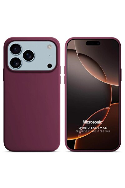 Microsonic Apple iPhone 17 Pro Max Kılıf Liquid Lansman Silikon Bordo