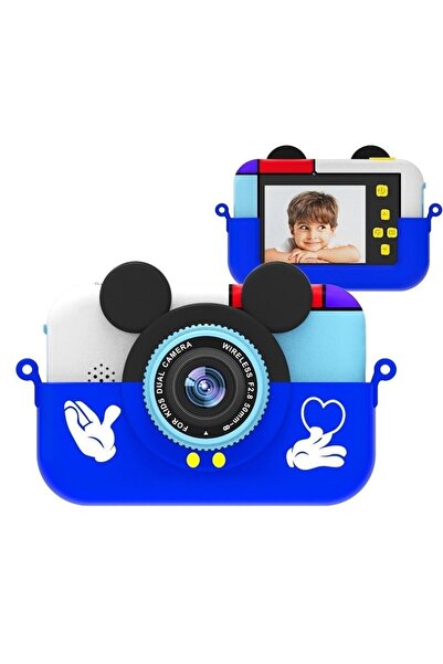 DacEnergy Camera foto/video pentru copii , design Mickey Mouse, camera duala, jocuri, filtru crea...
