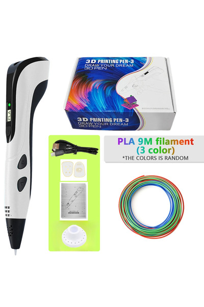 Choice4 PLA Filagment White add 9M PLA New Style 3D Printing Pen 3D Pen Set for Kids with Power Supply Pla F