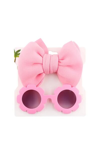 OEM Set 2 pieces of children's sunglasses with bow, pink purple