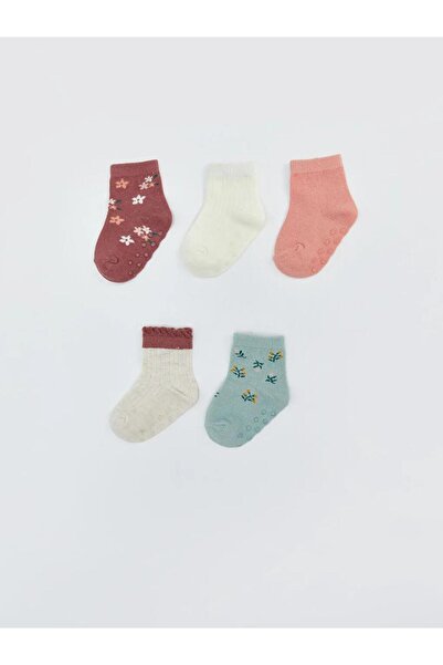 LC Waikiki LCW Kids Печатни момичешки чорапи, 5 чифта (W5)