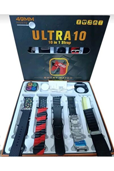 Wair Teknoloji Akıllı Saat Ultra2 10 Kordon Kasa Koruma Kılıf Smart Watch Blu...