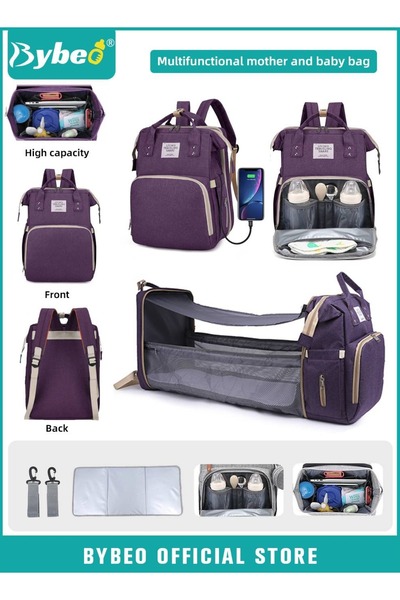 BYBEO 2024 New Style Baby Diaper Bag Backpack, Multifunction Diapers Changing Station for Boys Girls Outdo