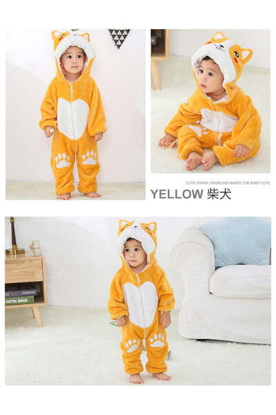 WildFashion Kigurumi pajamas for babies, jumpsuit type, made of soft and fluffy material CLD138-9 100cm
