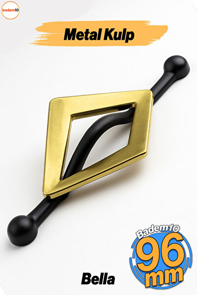 Badem10 Altın Renk Gold Metal Çekmece Dolap Kulpu 96 mm | Lüx Mobilya Kapak K...